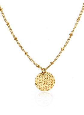 。Jewelry simple honeycomb round piece bead chain necklace w