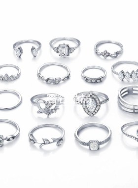 15pcs Women's joint rings finger jewelry ring access