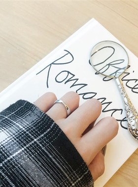 因缺斯汀s925通体纯银开口戒指莫比乌斯简约波浪想见你情侣指环