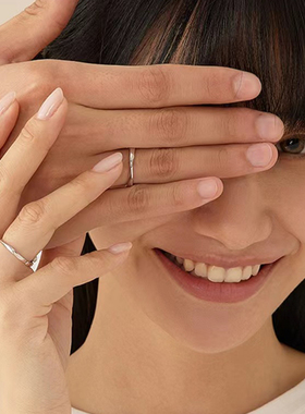 莫比乌斯环戒指一对99足银情人节送女友情侣对戒纯银结婚求婚戒指