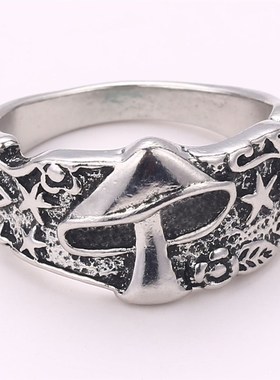Wild Mushroom Star Flower Pattern Rings for Men and Women Re