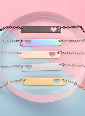 Bar Neckl Stainless Steel Rectangular Love Long Neckl Bar N
