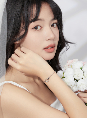 万娜小双环手链纯银情侣款莫比乌斯环轻奢小众手环七夕礼物送女友