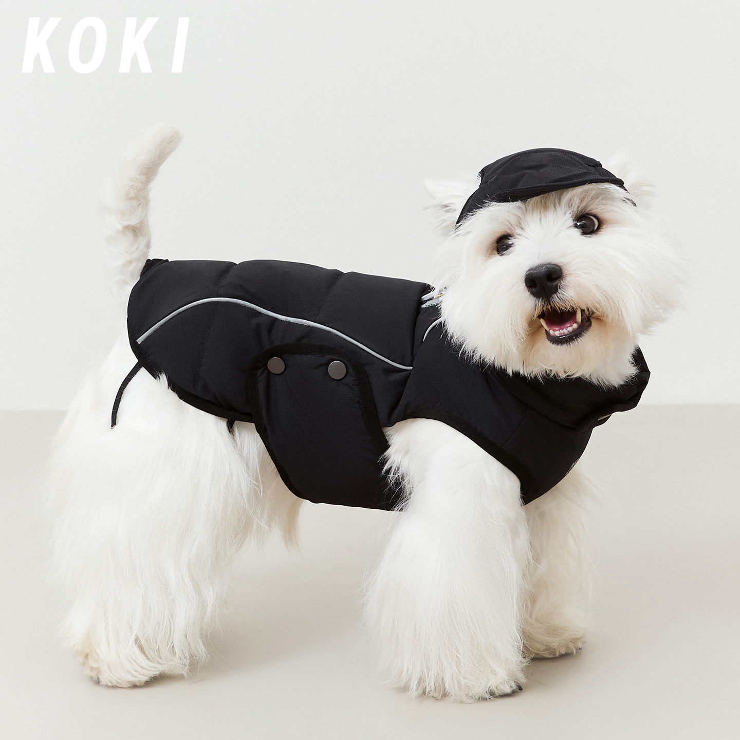 KOKI宠物羽绒服90白鹅绒秋冬保暖技能防风防寒冬季连帽中小型犬 - 图0