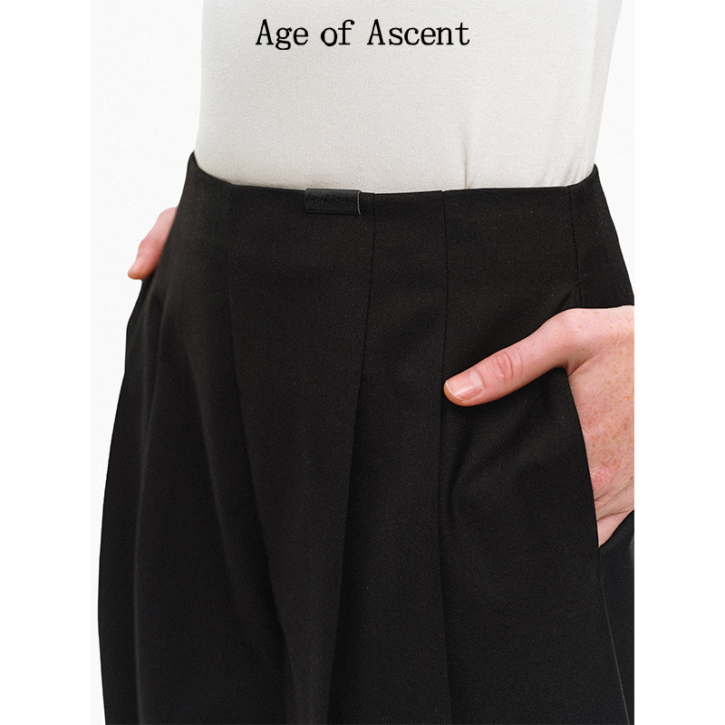 Age of scent 黑色双褶宽松茧型休闲裤女秋季新款高腰廓形西裤子,淘宝优惠券,粉丝福利购,淘宝优惠卷