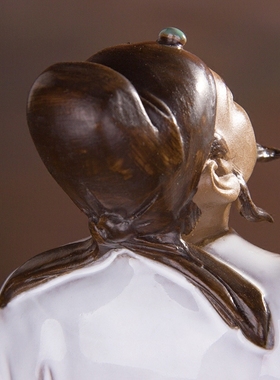 石湾陶瓷中式家居客厅q书房电视柜摆件古典人物诗仙李白 太白明月