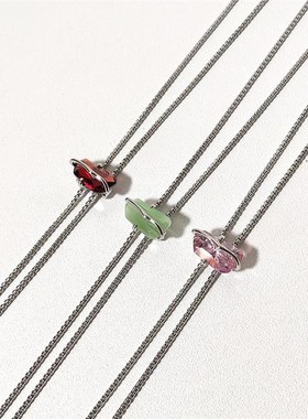 项链女新款设计感抽绳轻奢晶体小众配饰链2022饰品毛衣可调节kvk