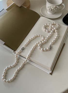 方糖家ins博主fever经典施家珍珠法式打结项链轻奢小众高级毛衣链
