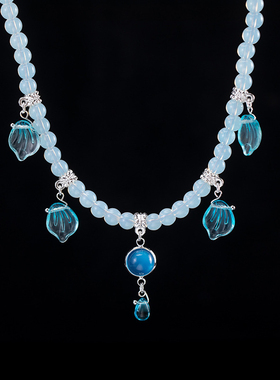 古装项链汉服唐风软璎珞坦领襦裙古风珍珠吊坠围髻头饰古代项圈