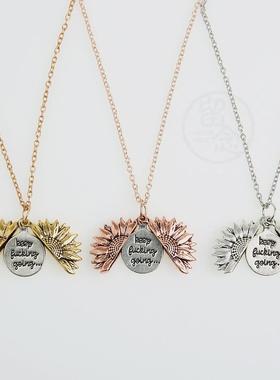 。Jewelry alloy flower can open sunflower lettering mother b