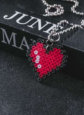 Hipster childlike graffiti love necklace personality steet h