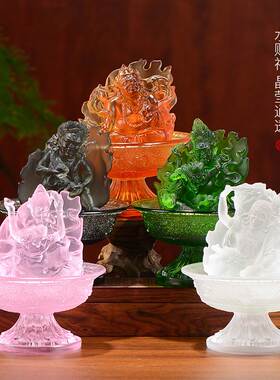 速发客神佛像五路财神神黑白黄财神琉璃佛像水供财爷财厅家居供奉