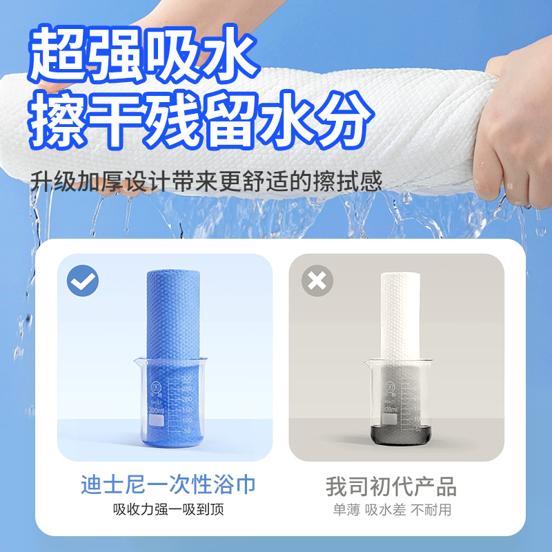 迪士尼一次性浴巾旅行独立包装加大加厚婴儿浴巾柔软亲肤旅行便携,淘宝优惠券,粉丝福利购,淘宝优惠卷