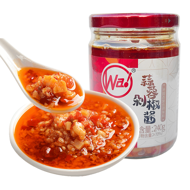 四川特产蒜蓉剁椒酱240g川娃子辣椒酱拌面拌饭蒜蓉酱调味酱下饭菜