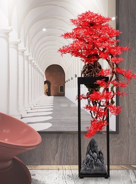 速发摆意大型绿植盆景迎客松落地所件酒店会创植物假树盆栽装饰品