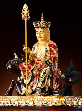 速发纯铜鎏金坐藏地藏王佛像居家供奉地藏王地藏像菩萨像谛听地骑