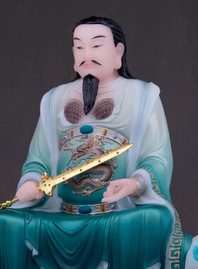 快速发货16英寸汉白玉玄武大帝真武神像真T武祖师爷玄天上帝