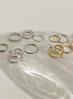 极速7pcs Fashion Jewelry Rings Set Hot Selling Metal Alloy H