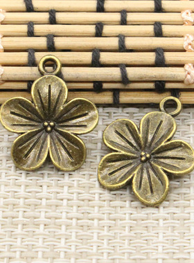 古青铜DIY吊坠 饰品配件 花 18mm 20个 T10720