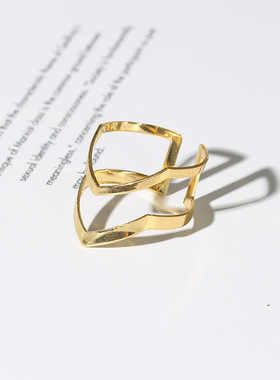 极速tendy Jewelry Vintage Gold Double Arrow Open Ring Simple