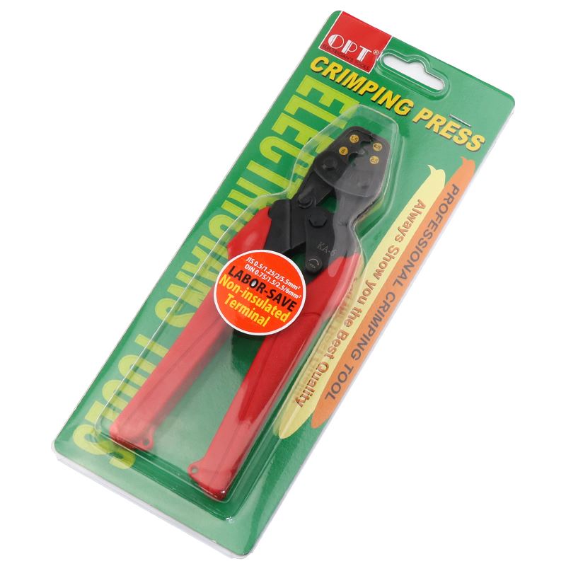 。进口电工手动裸端子压线钳棘轮式压接钳网路线压线钳子工具KA-5 - 图3