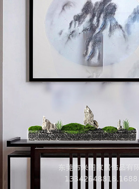 现代简约压克力绿植摆件样板房轻奢北欧售楼装饰品电视柜玄关客厅