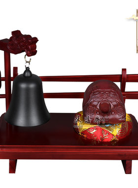 佛家道家用品木雕双架地钟板小木鱼帝钟托盘法会禅修法器学法用品