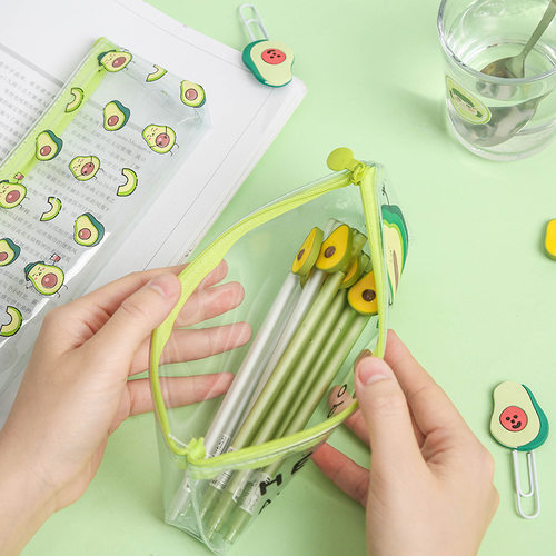 极速1 Pcs Pencil Case School Supplies Avocado School Pencil - 图0