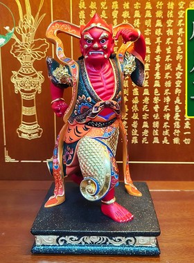 快速发货香樟木千里眼顺风耳佛像B家用室内供奉木雕妈祖娘娘左右