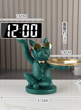 速发进门口放的摆件玄户入关家居装饰品轻收法斗狗鞋柜托盘奢纳盒