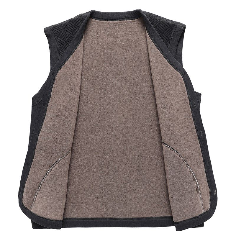 冬季中老年人加绒棉马甲男士德绒保暖披肩老人纽扣外套开衫爷爷装,淘宝优惠券,粉丝福利购,淘宝优惠卷