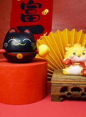 情绪稳定神器敲解压招财猫小木鱼情绪稳定办公桌面摆件工位装饰生