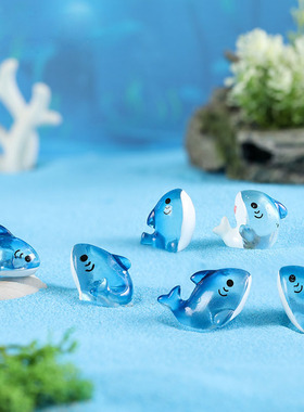 创意树脂鱼摆件鲨鱼海洋沙滩鱼骨头微景观装饰小动物手工配饰
