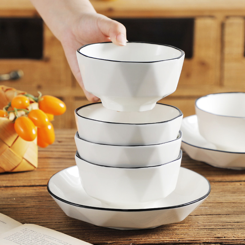 菲美特餐饮具2025新款高颜值家用陶瓷北欧简约6英寸碗创意吃饭碗