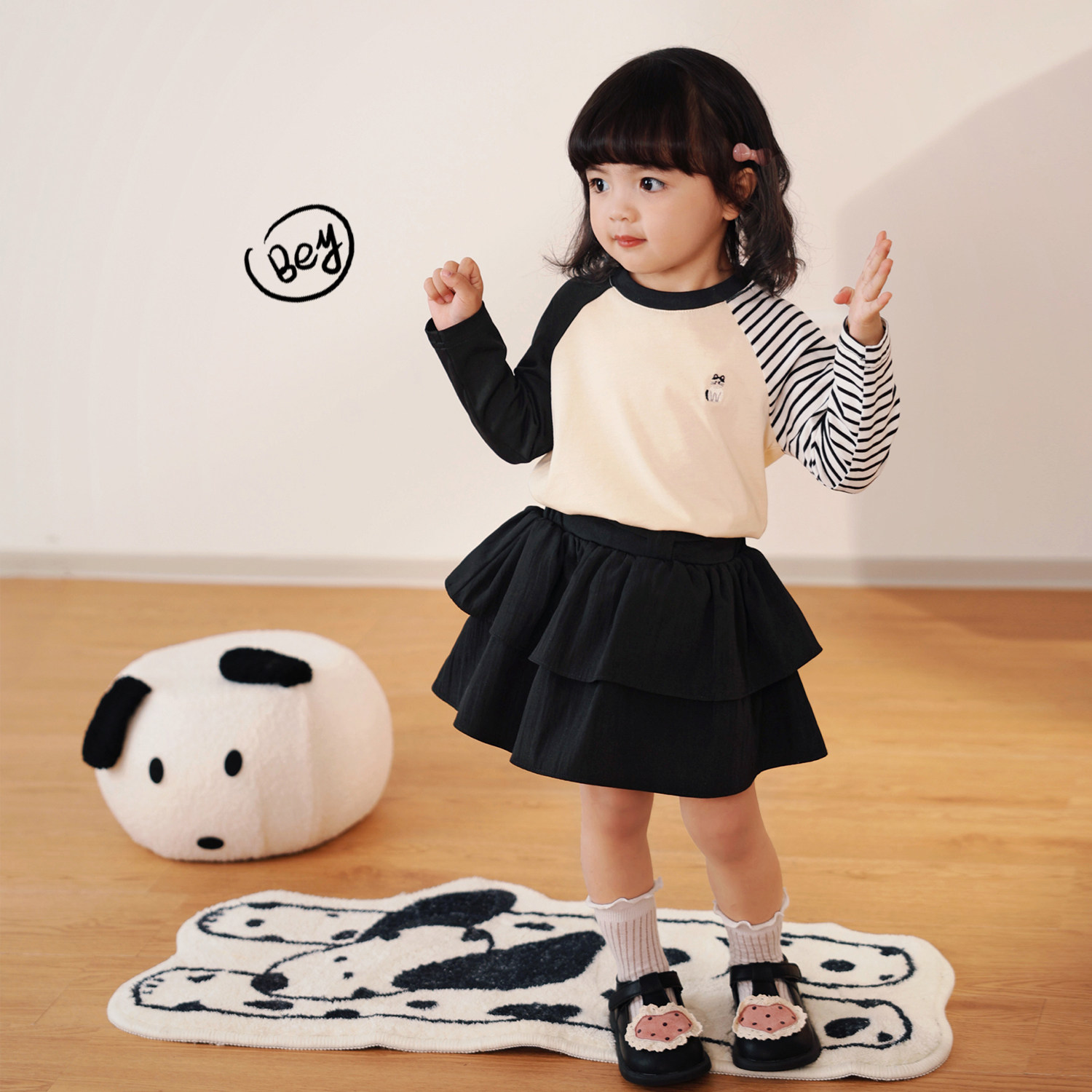 小o爸女婴童 女宝宝t恤长袖2026春季百搭棉圆领婴儿插肩袖上衣,淘宝优惠券,粉丝福利购,淘宝优惠卷