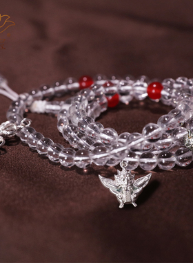 象鼻黄财神十字金刚杵普巴镢纯银古法藏密念珠项链配饰大鹏吊挂坠