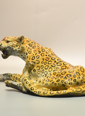 金钱豹客厅办公室电视柜摆设纯铜豹子开业摆件大号非活物铜工艺品