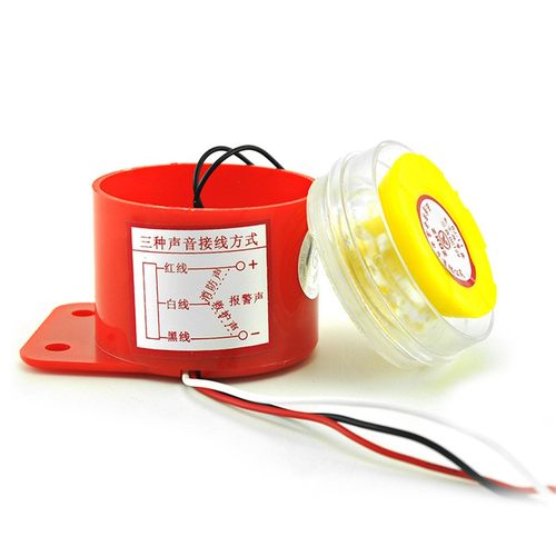 高分贝电子蜂鸣器BJ-1IEK有源三音220V24V12V音乐声防盗报警喇叭 - 图2