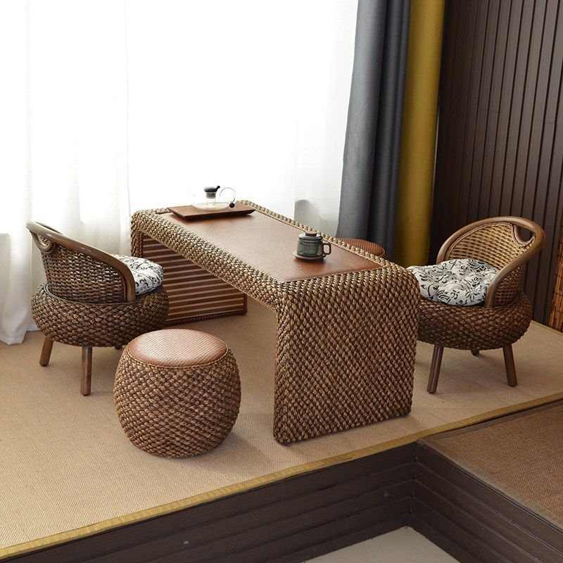 阳台桌子藤编桌椅组合创意休闲茶台桌家用小型泡茶榻榻米茶几简约,淘宝优惠券,粉丝福利购,淘宝优惠卷