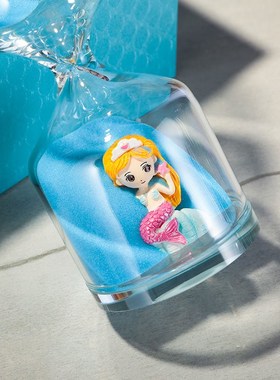 水晶学生学习沙漏计时器儿童防摔时间5+30分钟内置公仔装饰摆件