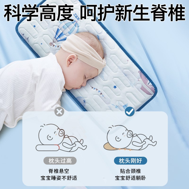婴儿乳胶枕0到6个月以上夏季女宝宝枕头1一3岁云片枕0一3月婴儿枕 - 图0
