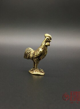 极速纯铜生肖鸡站立雄鸡 黄铜金鸡一鸣惊人大公鸡铜鸡迷你铜小鸡