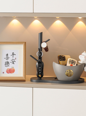 招财猫玄关入户进门钥匙收纳摆件置物架搬家礼物乔迁之喜新居礼品