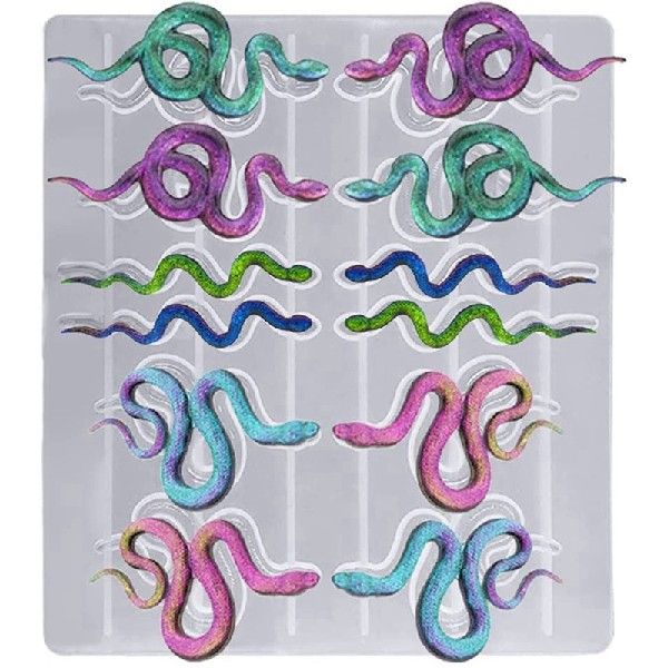 2 PCS Earring Silicone Mould Serpentine Resin Mould For DIY - 图3