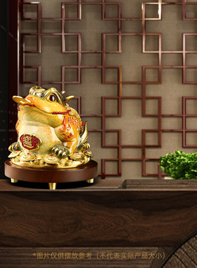 纳财铜金蟾摆件招财客厅玄关办公室酒柜三足蟾蜍装饰店铺开业礼品