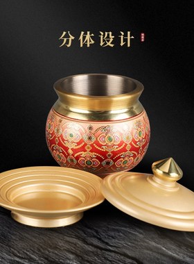 速发佛前供佛供具供奉套装台香炉佛铜供果瓶盘上供花果佛水杯长明