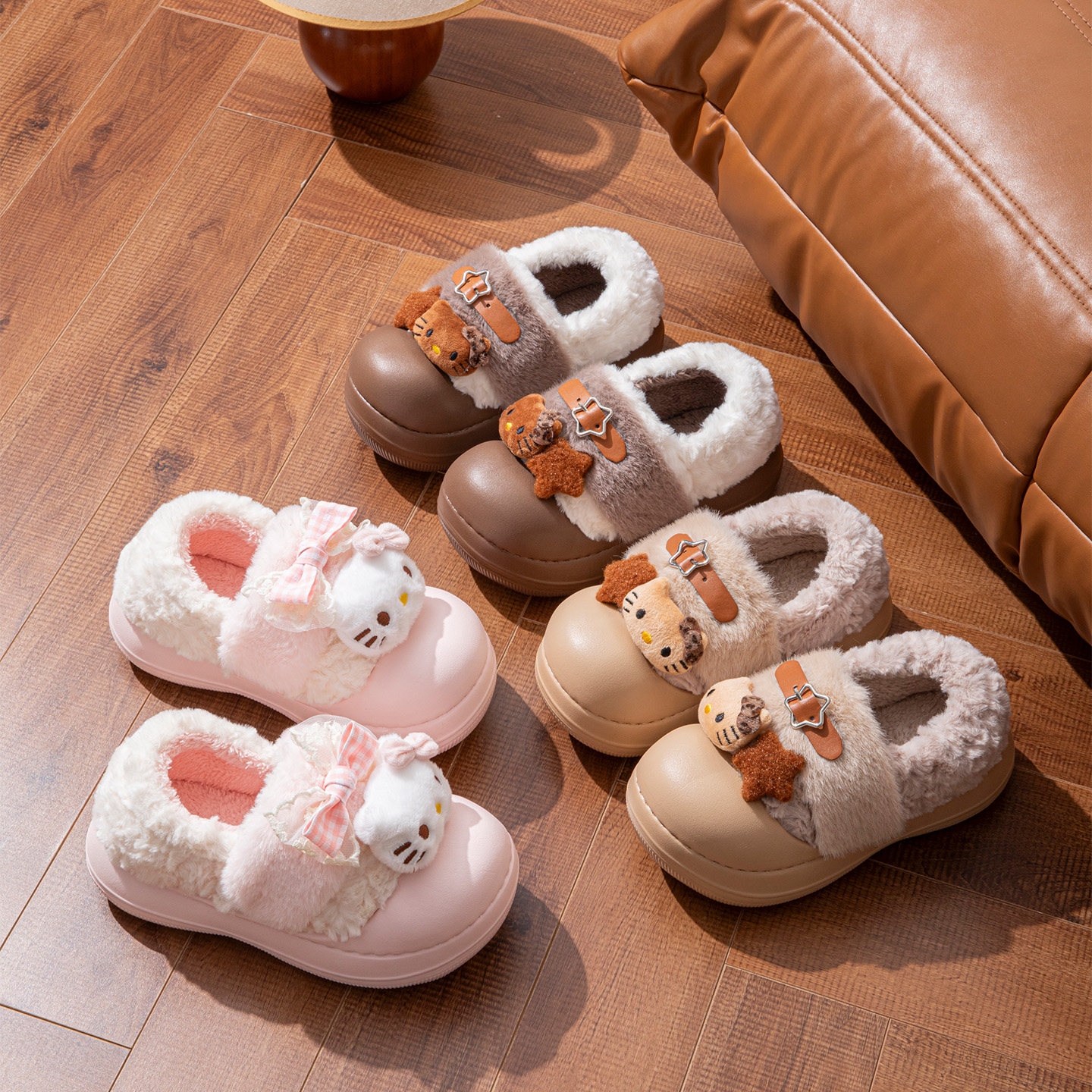 KT猫包跟棉鞋女秋冬季新款防滑可爱居家室内保暖毛毛绒棉拖鞋外穿,淘宝优惠券,粉丝福利购,淘宝优惠卷