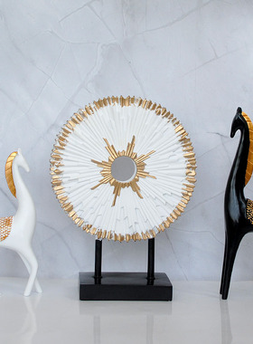 创意北欧家居装饰品客厅电视柜树脂马到成功欧式招财马摆件工艺品