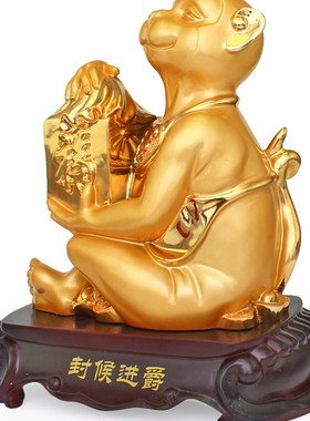 招财生肖猴子摆件封侯进爵欧式家居客厅电视柜装饰品办公室桌摆设