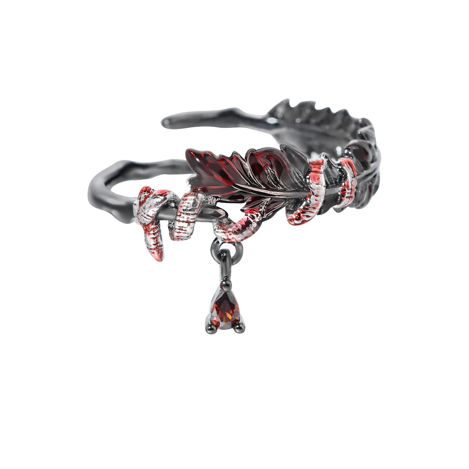 DOACH original niche design feather ring sterling silver
